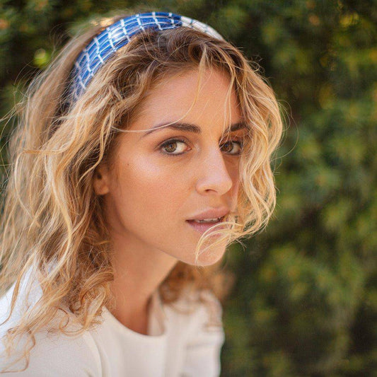 Hermine Duo Silk Scarf - Azure & White - Hermine Hold