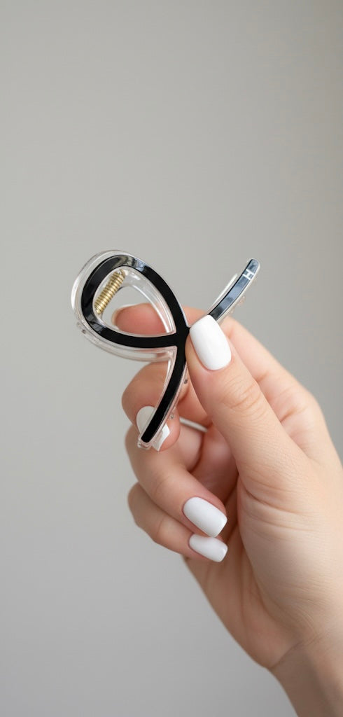 Crystal Edge Claw Clip- Black